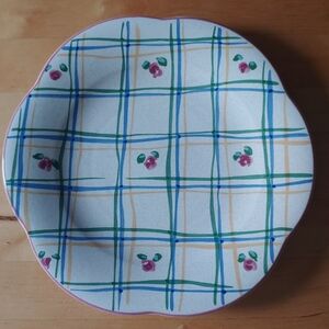 Mikasa Country Charm Floral Plaid Ceramic Plate
